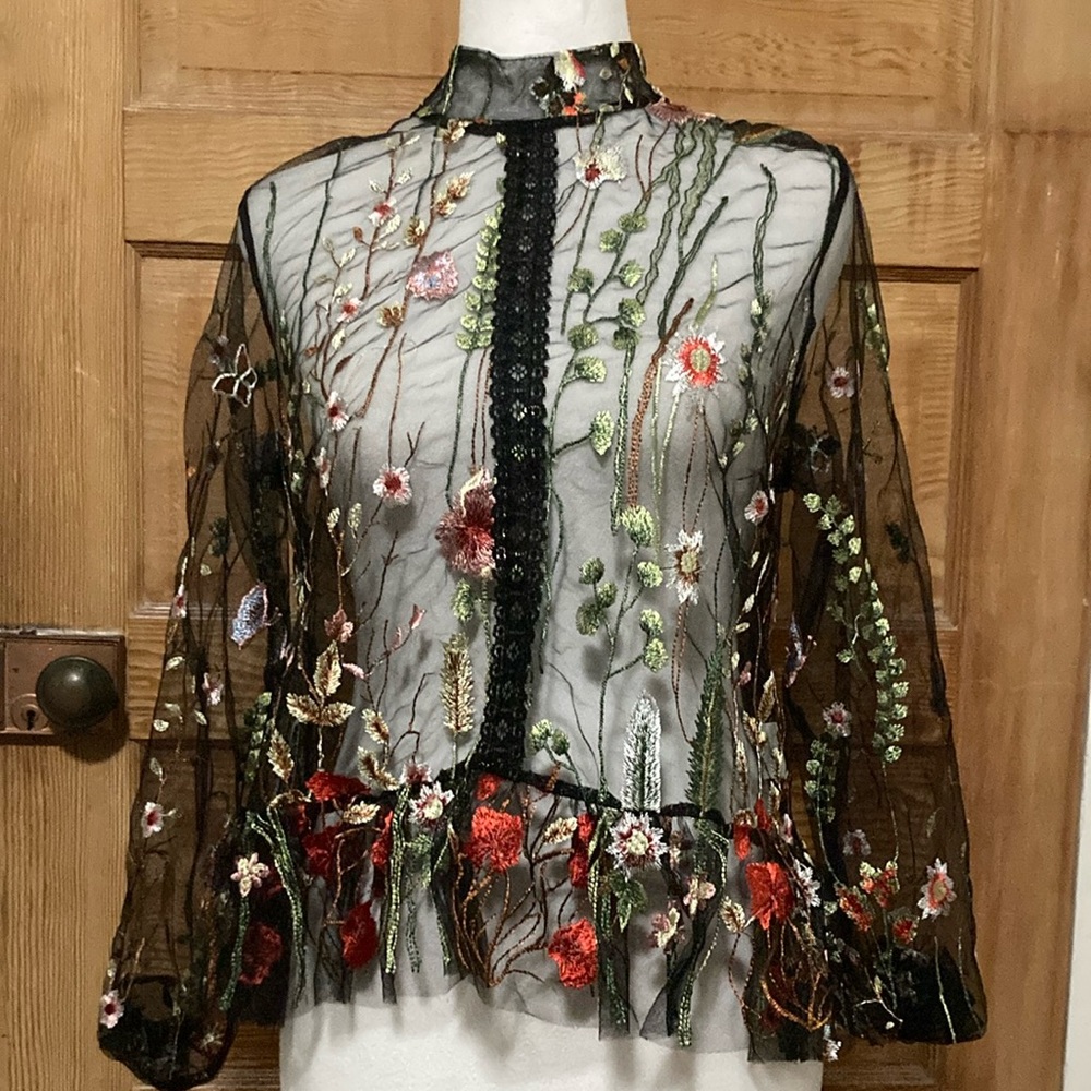 Floral sheer blouse